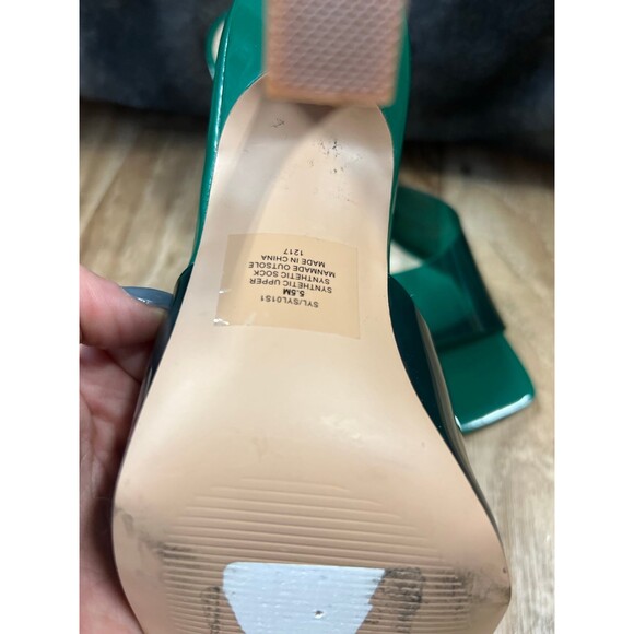 Steve Madden Syl Green Clear Slip On Heels sz 5.5 - Picture 5 of 5